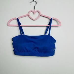 Gymshark NWOT BANDEAU SPORTS BRA Court Blue Light Support Size Medium